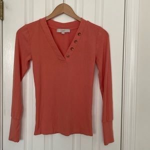 Loft Long Sleeve Coral Top